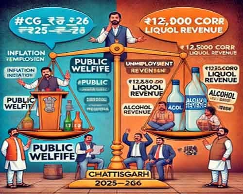 छत्तीसगढ़ बजट 2025 पर विपक्ष का हमला – “दवा नहीं, दारू सस्ती कर दी!”