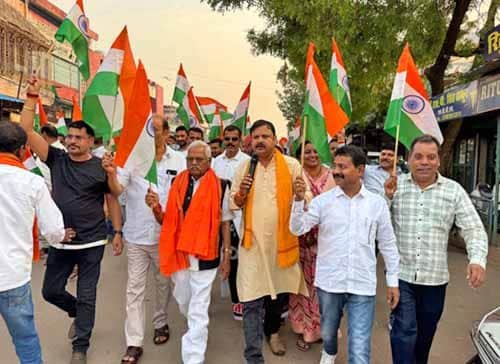 नंदिनी-अहिवारा में निकली तिरंगा शौर्य सम्मान यात्रा