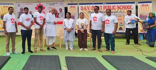 अंतरराष्ट्रीय योग दिवस पर डीएवी स्कूल में नगर पालिका अहिवारा द्वारा भव्य योग आयोजन