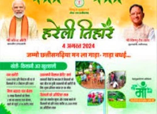 मुख्यमंत्री विष्णु देव साय ने प्रदेशवासियों को हरेली पर्व की दी शुभकामनाएँ