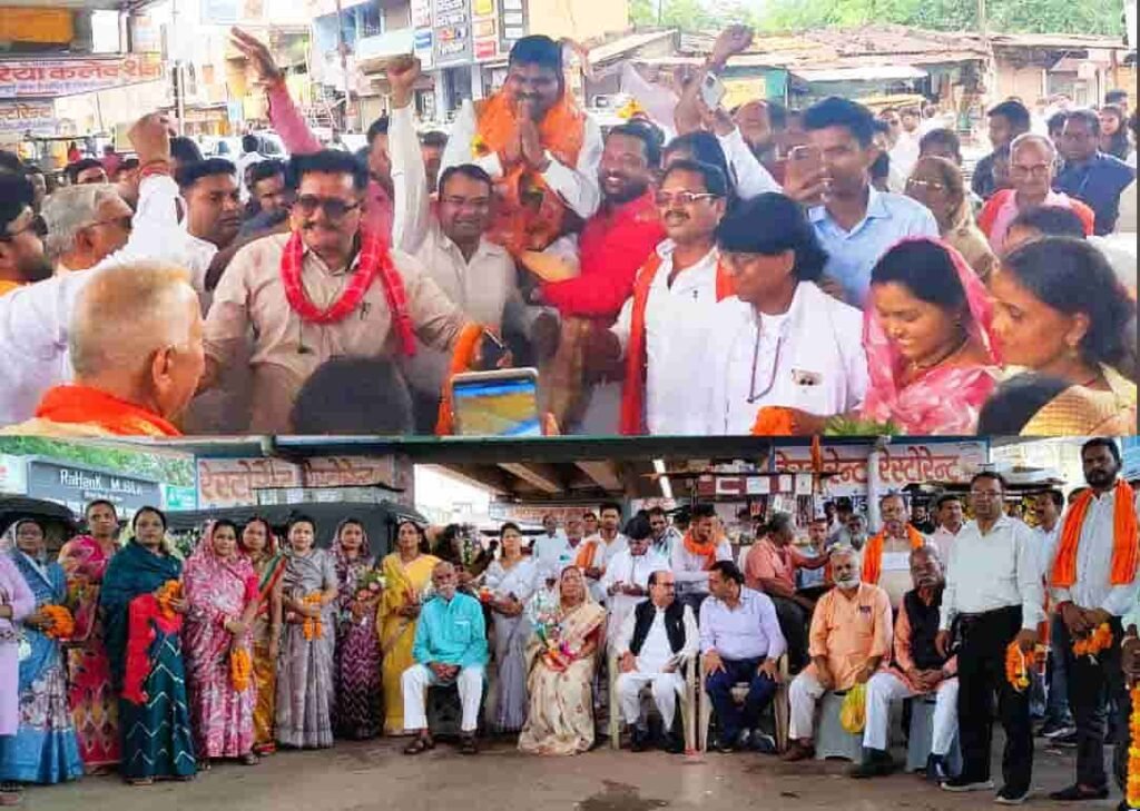 कुम्हारी में कैबिनेट मंत्री गजेन्द्र यादव का प्रथम आगमन, नगरवासियों ने किया भव्य स्वागत