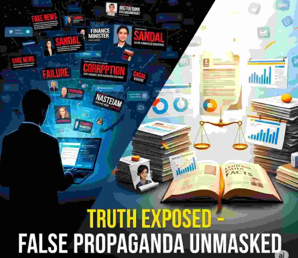 भ्रामक समाचार प्रसारित कर वित्त मंत्री एवं सरकार की छवि धूमिल करने का षड्यंत्र – तथ्यों से हुआ खुलासा