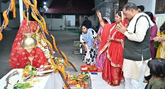 देवउठनी एकादशी पर मुख्यमंत्री निवास में श्रद्धा एवं पारंपरिक विधिविधान से हुआ तुलसी विवाह