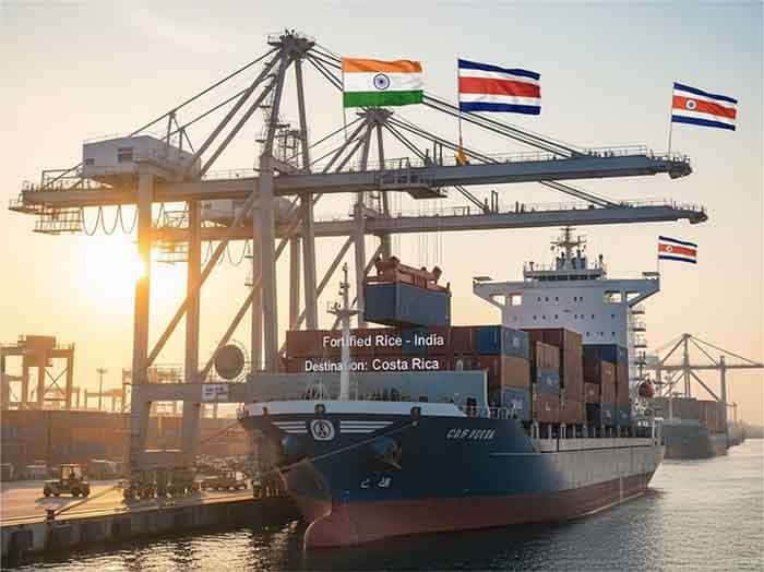 छत्तीसगढ़ से कोस्टा रिका को 12 मीट्रिक टन फोर्टिफाइड राइस कर्नेल का निर्यात: आत्मनिर्भर भारत की दिशा में ऐतिहासिक उपलब्धि – मुख्यमंत्री विष्णुदेव साय
