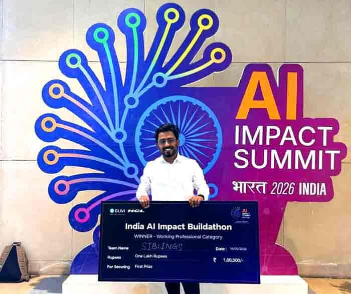 इंडिया AI इंपैक्ट बिल्डथॉन में रायपुर के अनुराग मानिक और आस्था मानिक को प्रथम स्थान