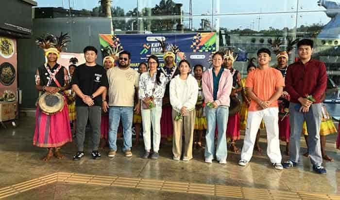 छत्तीसगढ़ में खेलो इंडिया ट्राइबल गेम्स के लिए खिलाड़ियों का स्वागत किया गया