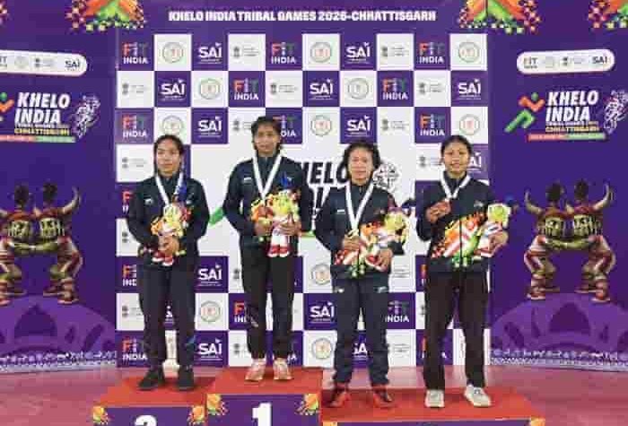 खेलो इंडिया ट्राइबल गेम्स 2026 में कुश्ती स्पर्धा के तीसरे दिन मुकाबले जारी रहे