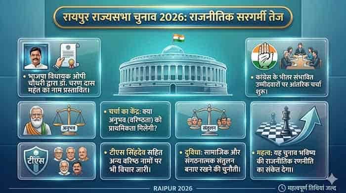 छत्तीसगढ़ राज्यसभा चुनाव 2026: चर्चा, अटकलें और सियासी गणित