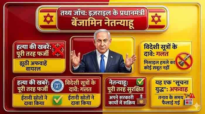 बेंजामिन नेतन्याहू की हत्या का दावा फर्जी, इजरायल ने बताया युद्धकालीन अफवाह