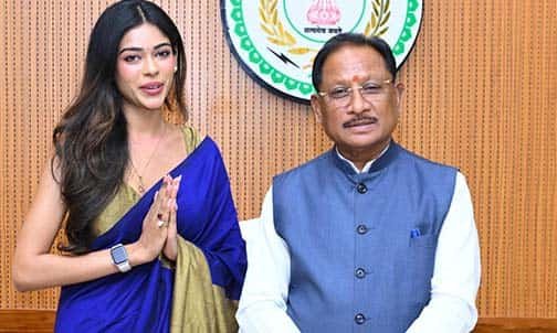 मिस इंडिया छत्तीसगढ़ अनुष्का सोन ने मुख्यमंत्री विष्णुदेव साय से मुलाकात की