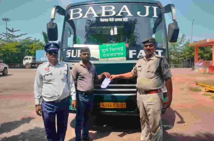 दुर्ग में यातायात नियमों के उल्लंघन पर 7,610 वाहन चालकों पर कार्रवाई