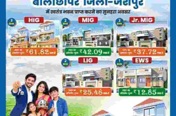 मुख्यमंत्री विष्णु देव साय की पहल से जशपुर और कुनकुरी में बनेंगी दो आधुनिक आवासीय कॉलोनियां